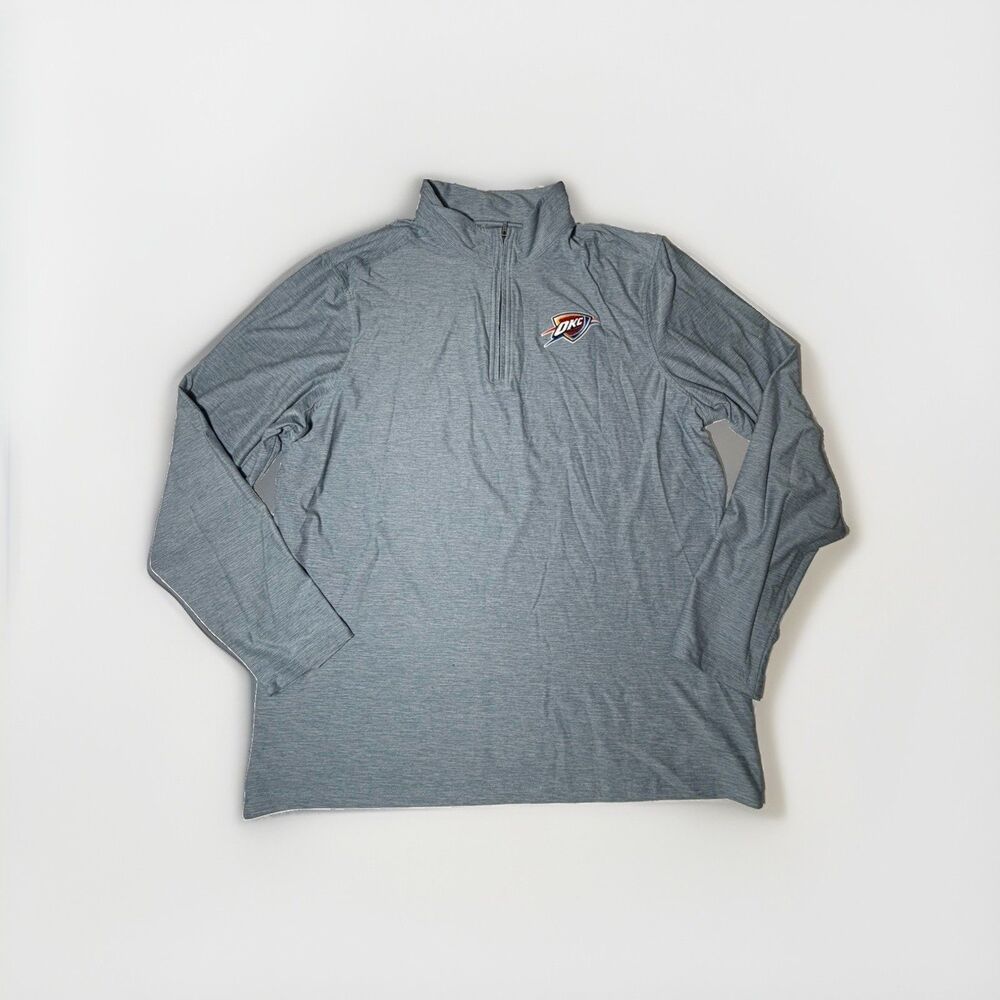 Antigua Oklahoma City Thunder OKC Men’s Large Gray 1/4 Zip Pullover Embroidered
